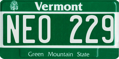 VT license plate NEO229