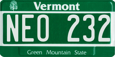 VT license plate NEO232