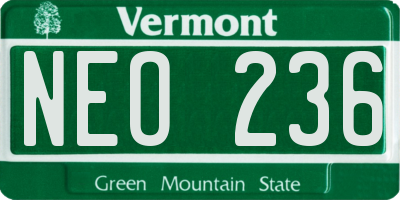 VT license plate NEO236