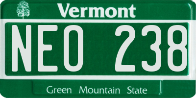 VT license plate NEO238