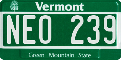 VT license plate NEO239