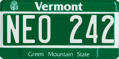 VT license plate NEO242