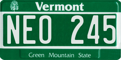 VT license plate NEO245