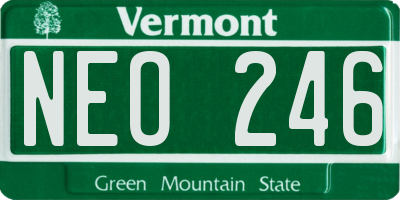 VT license plate NEO246