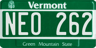 VT license plate NEO262