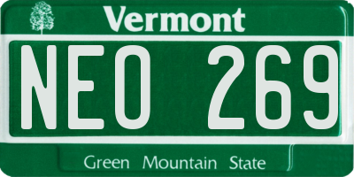 VT license plate NEO269