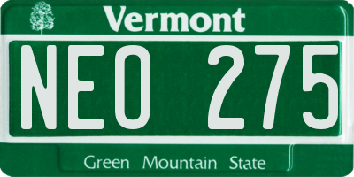 VT license plate NEO275