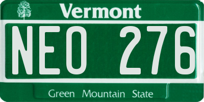 VT license plate NEO276