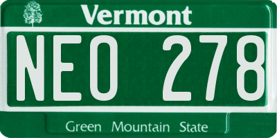 VT license plate NEO278