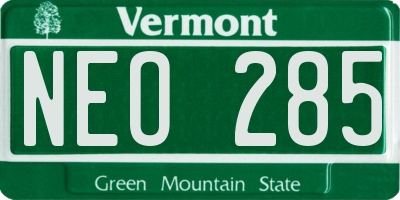 VT license plate NEO285