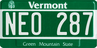 VT license plate NEO287