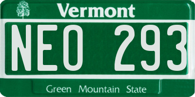 VT license plate NEO293