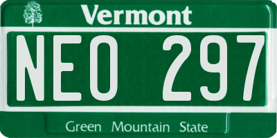 VT license plate NEO297