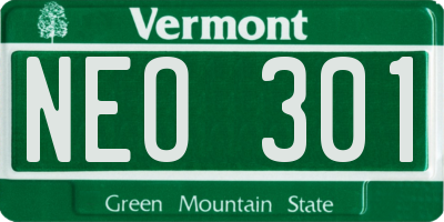 VT license plate NEO301
