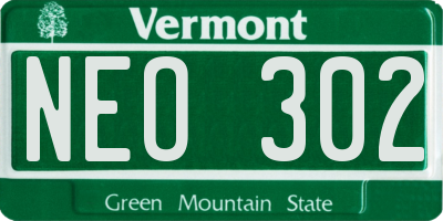 VT license plate NEO302