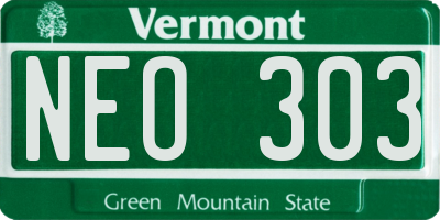 VT license plate NEO303