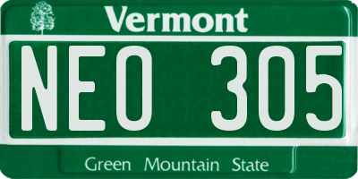 VT license plate NEO305