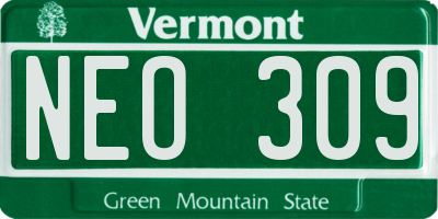 VT license plate NEO309