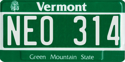 VT license plate NEO314