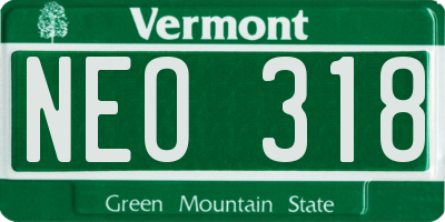 VT license plate NEO318