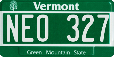 VT license plate NEO327