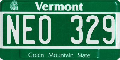 VT license plate NEO329