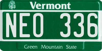 VT license plate NEO336