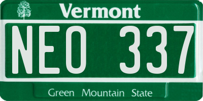 VT license plate NEO337