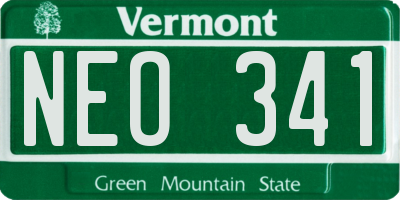 VT license plate NEO341