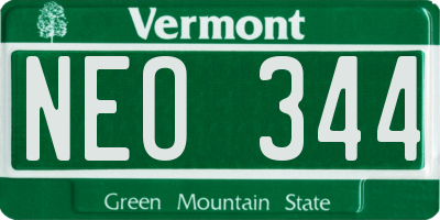 VT license plate NEO344