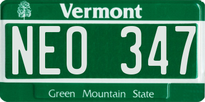 VT license plate NEO347