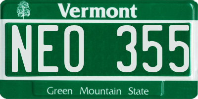 VT license plate NEO355