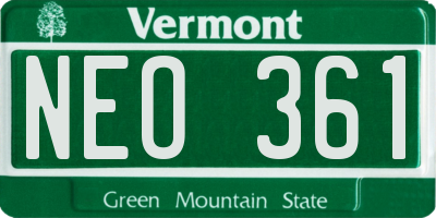 VT license plate NEO361