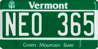 VT license plate NEO365