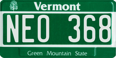 VT license plate NEO368