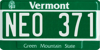 VT license plate NEO371