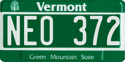 VT license plate NEO372