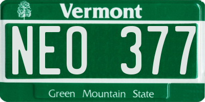 VT license plate NEO377
