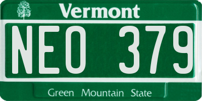 VT license plate NEO379