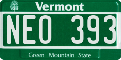 VT license plate NEO393