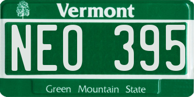 VT license plate NEO395