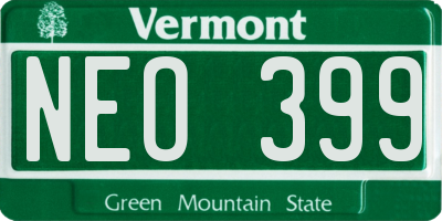 VT license plate NEO399