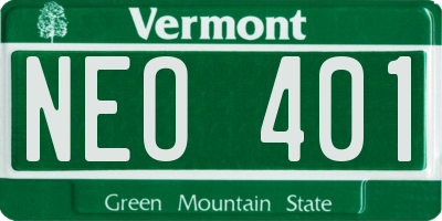 VT license plate NEO401