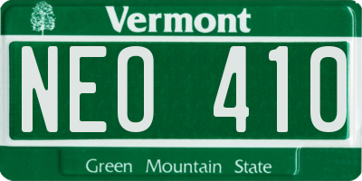 VT license plate NEO410