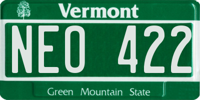 VT license plate NEO422