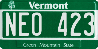 VT license plate NEO423