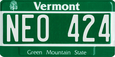 VT license plate NEO424