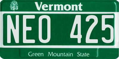 VT license plate NEO425