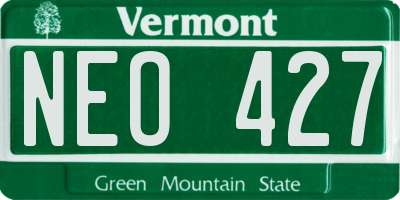 VT license plate NEO427