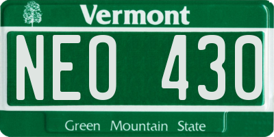 VT license plate NEO430